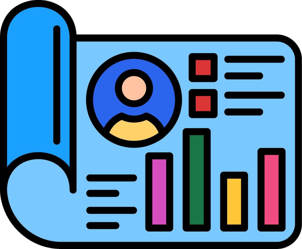 Planning Line Filled Icon vector