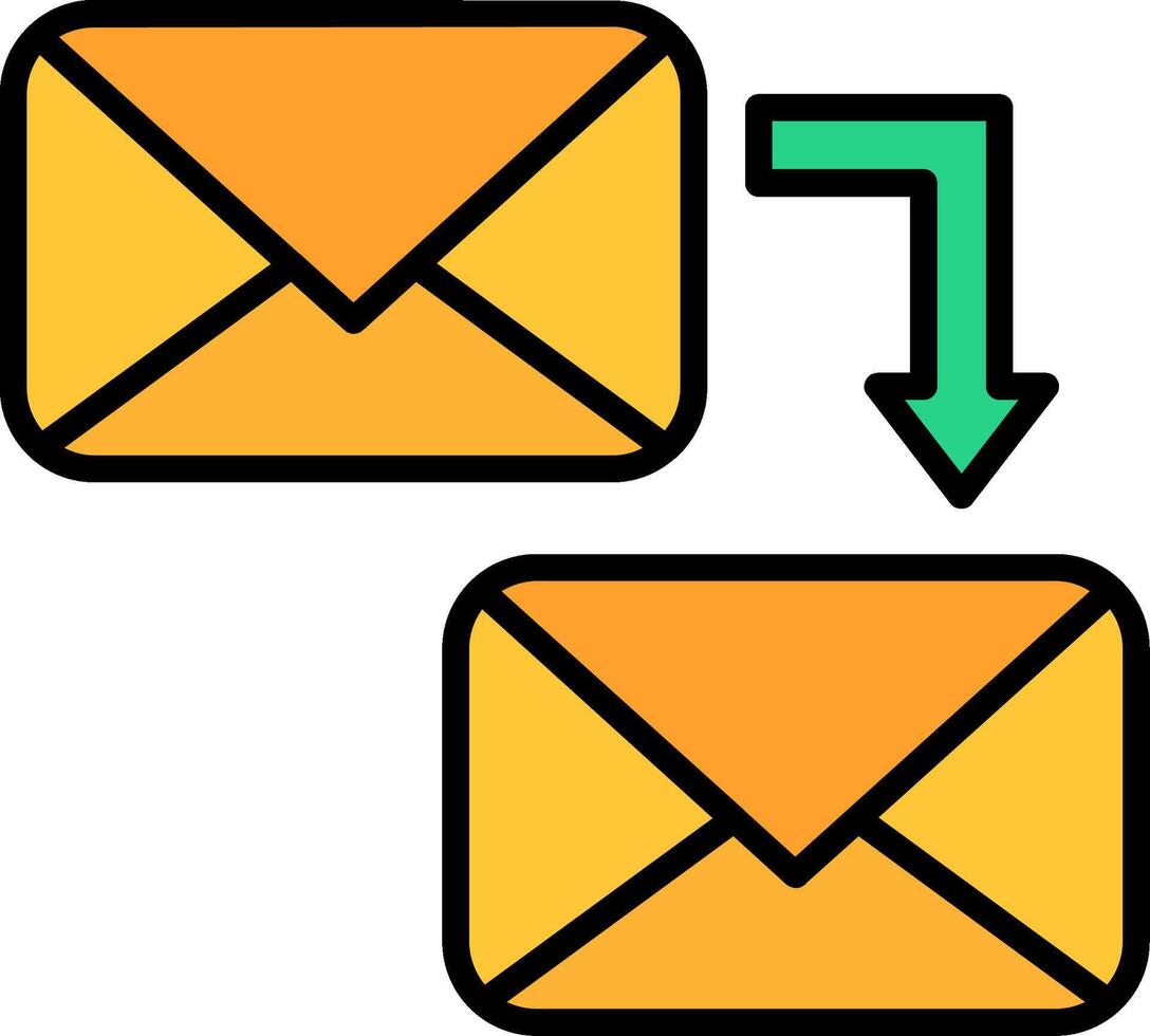 Mail Line Filled Icon vector