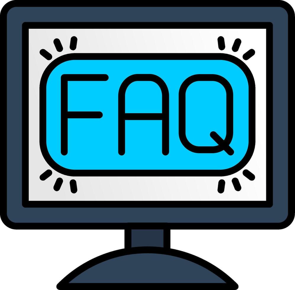 Monitor Line Filled Icon vector