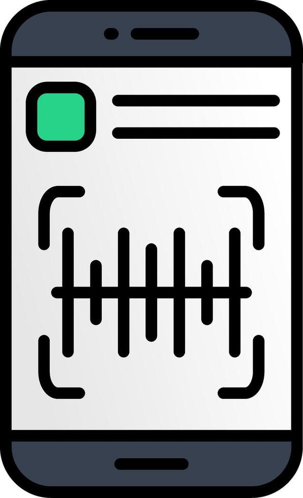 Barcode Line Filled Icon vector