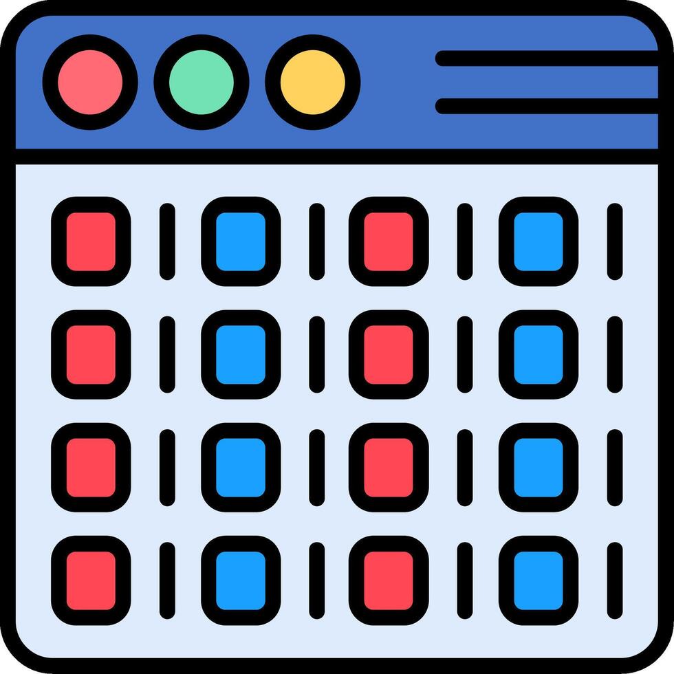 Binary Code Line Filled Icon vector