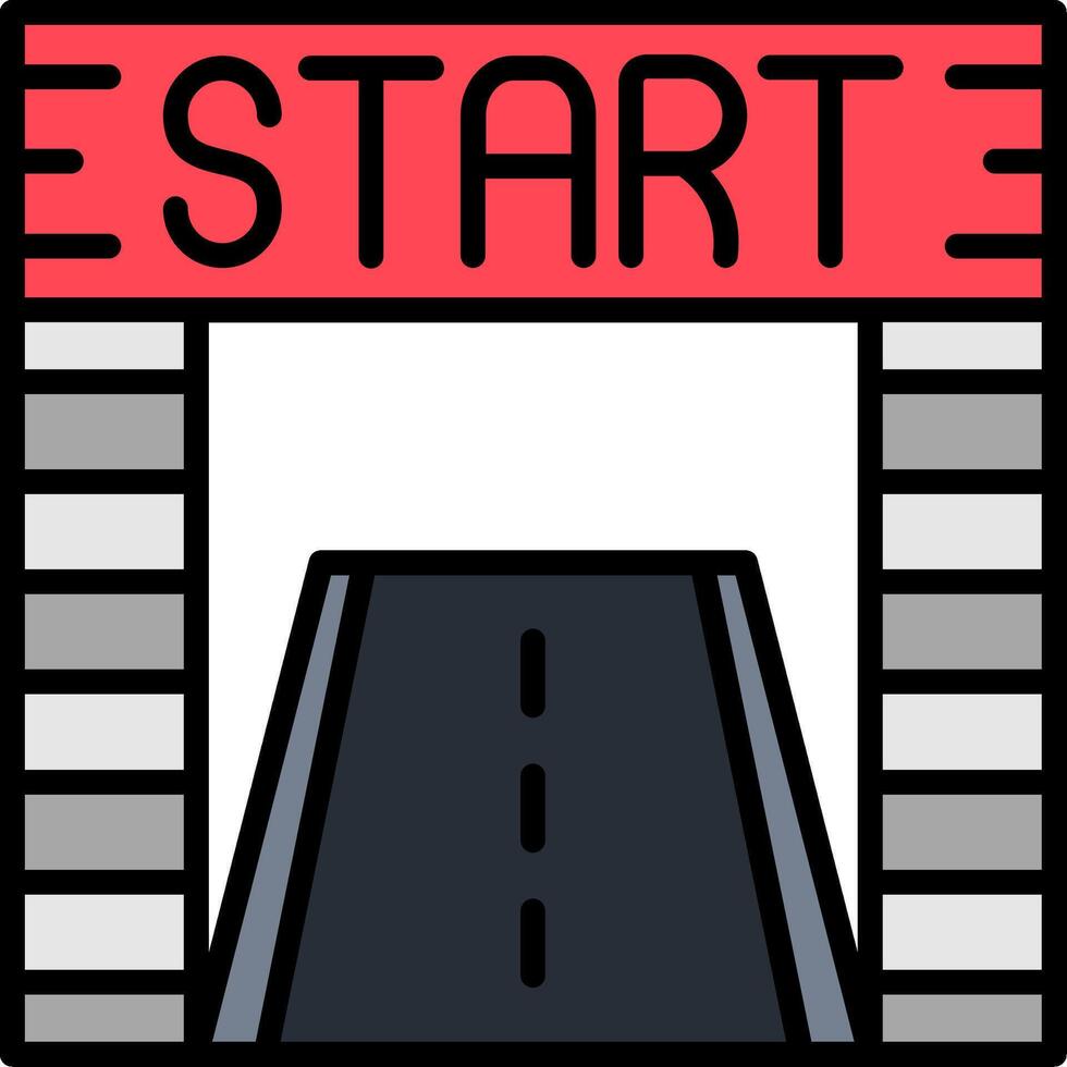 Start Line Filled Icon vector
