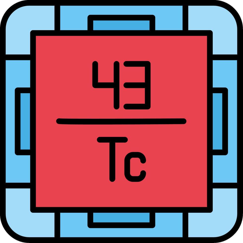 Technetium Line Filled Icon vector