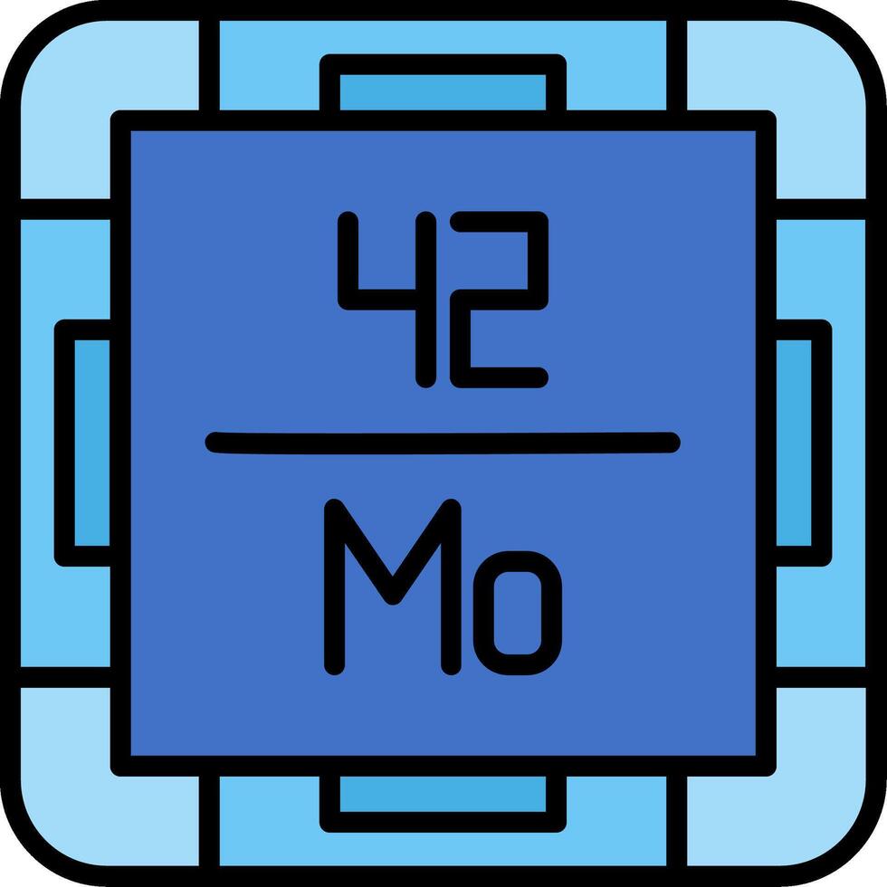 Molybdenum Line Filled Icon vector