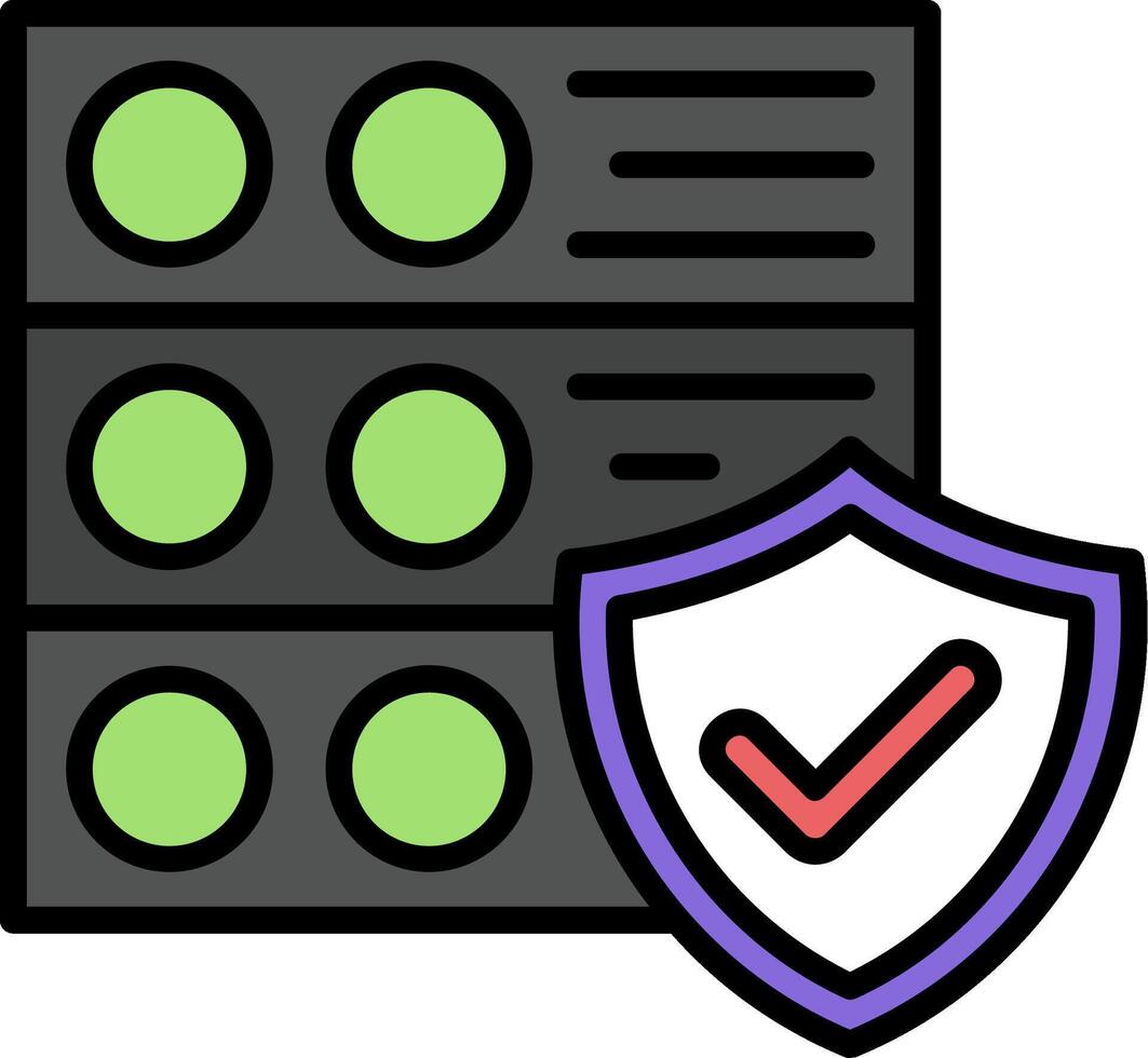 Data Protection Line Filled Icon vector