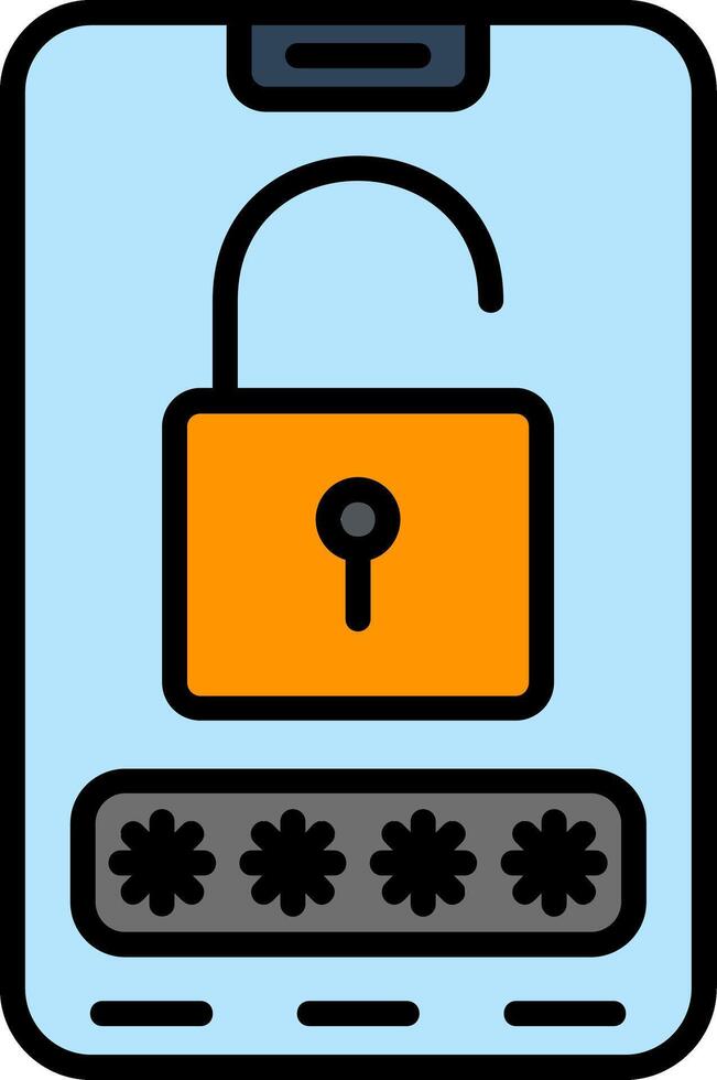 Password Line Filled Icon vector