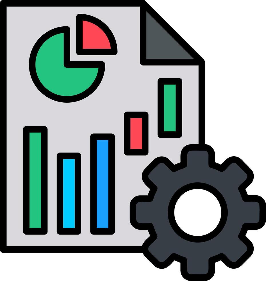 Reporting Line Filled Icon vector