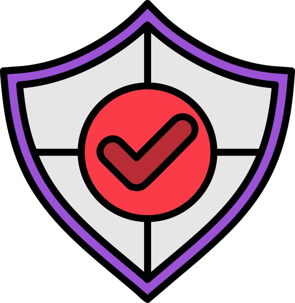 Shield Line Filled Icon vector