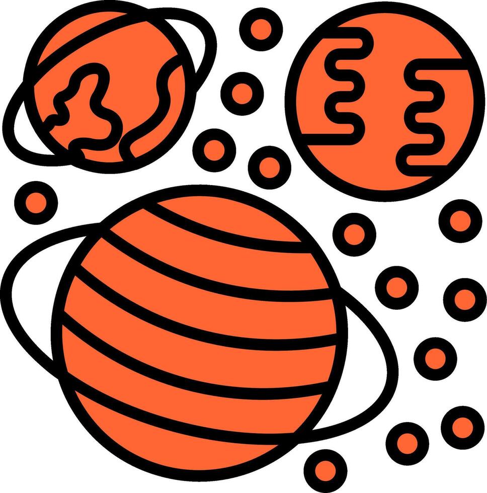 Solar System Line Filled Icon vector