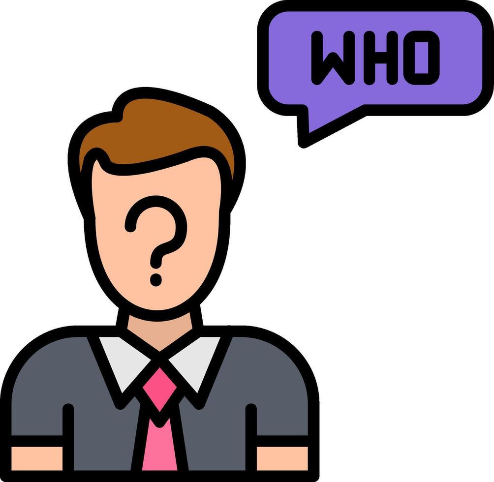 Who Line Filled Icon vector