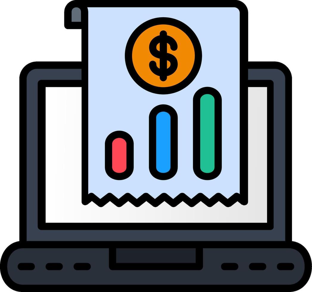 Statistics Line Filled Icon vector