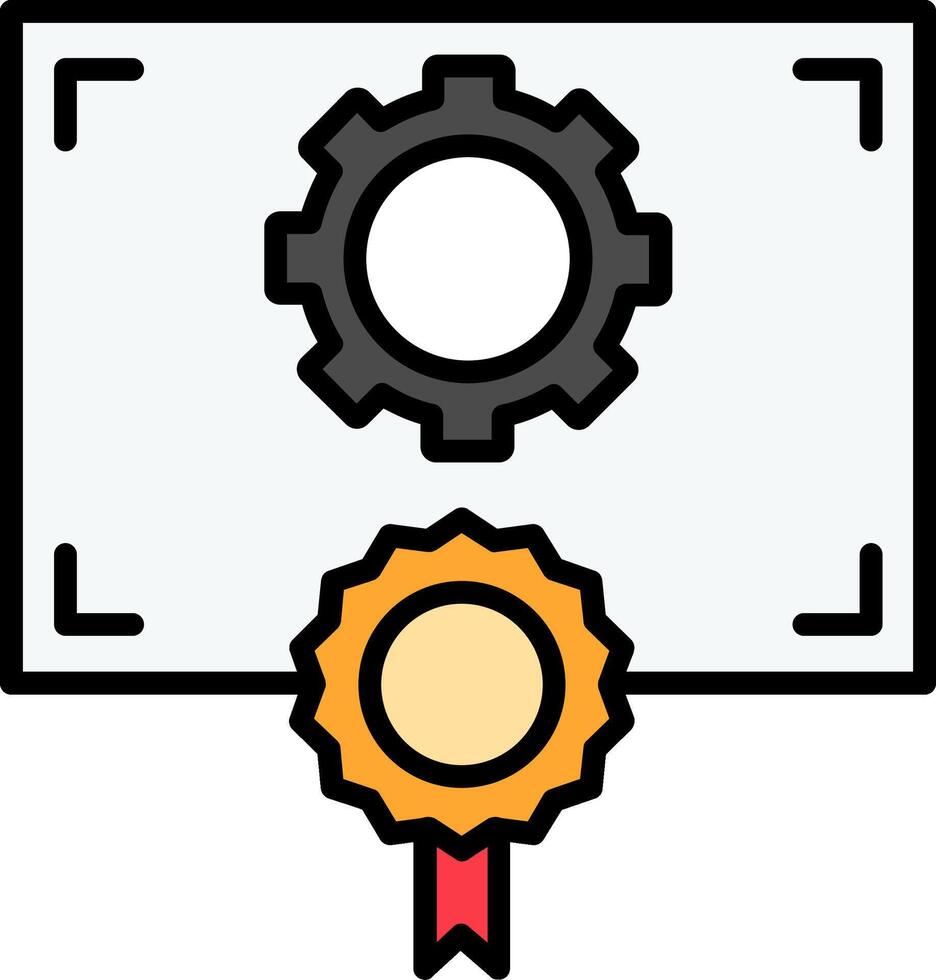 Certificate Line Filled Icon vector