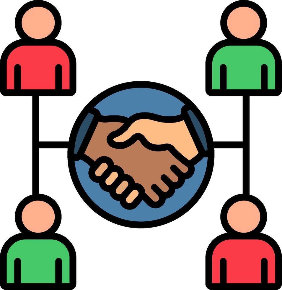Collaboration Line Filled Icon vector
