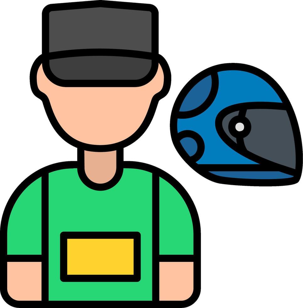 Driver Line Filled Icon vector