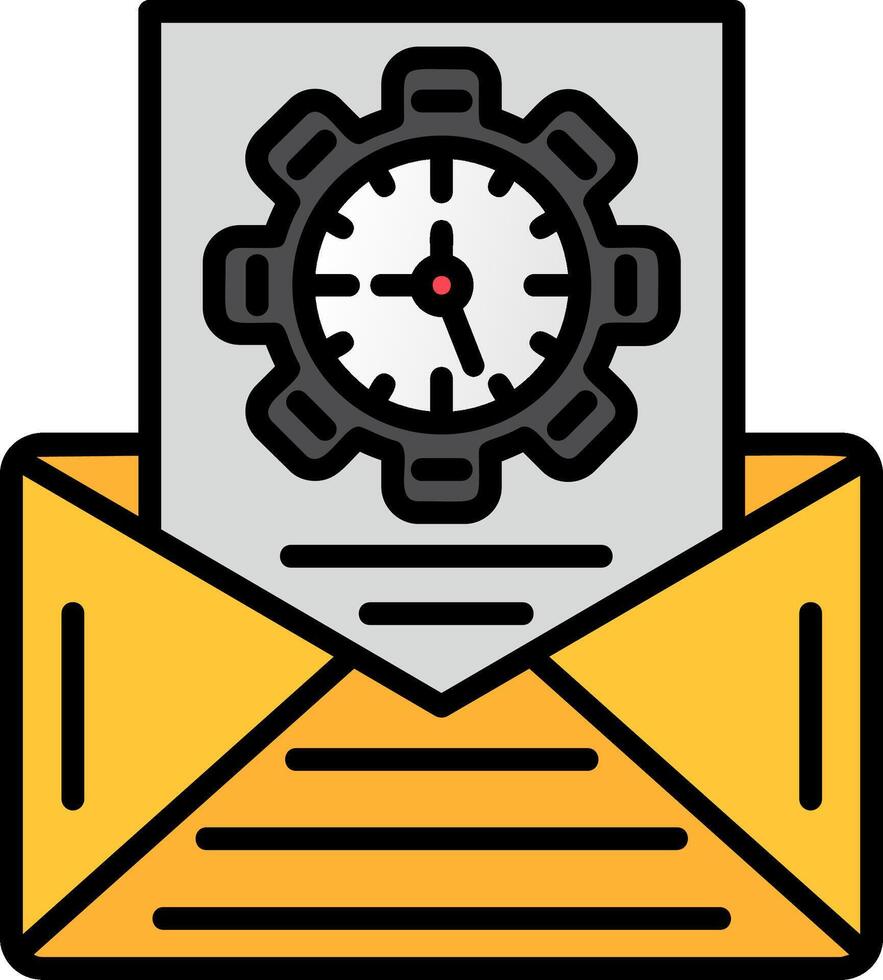 Mail Line Filled Icon vector