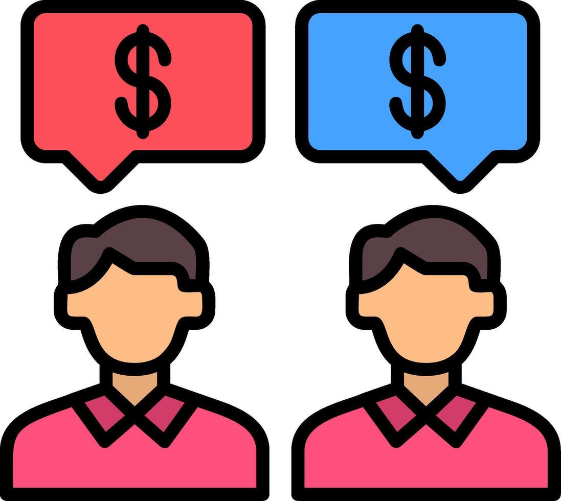 Negotiation Line Filled Icon vector