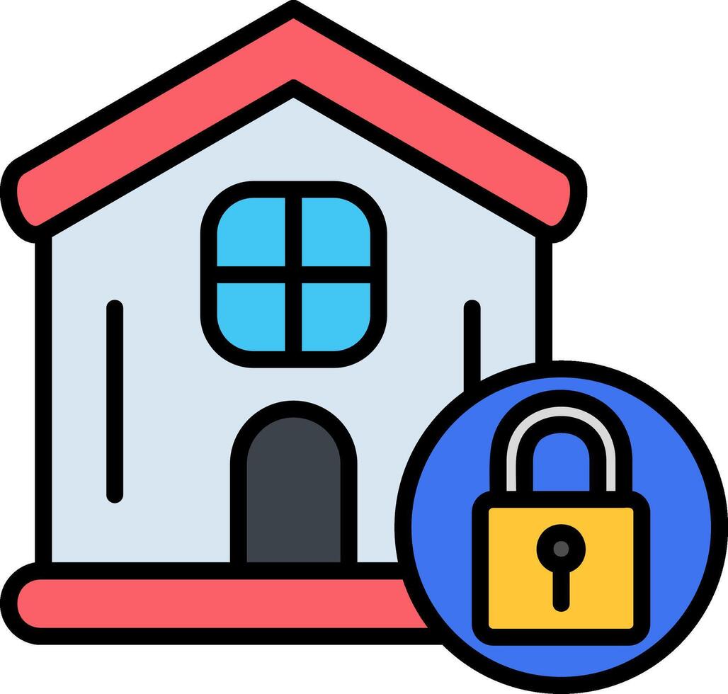 Secure Line Filled Icon vector