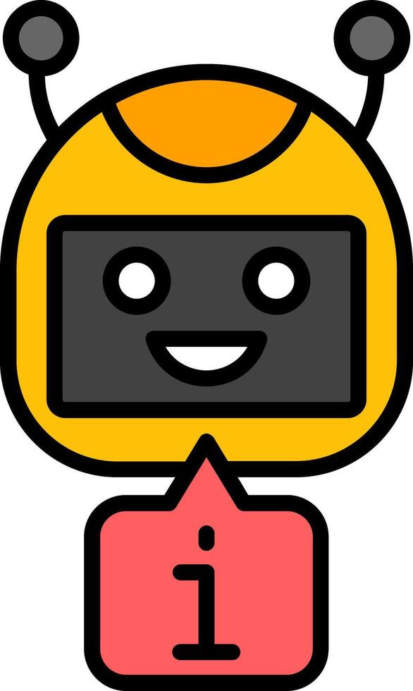 Robot Line Filled Icon vector
