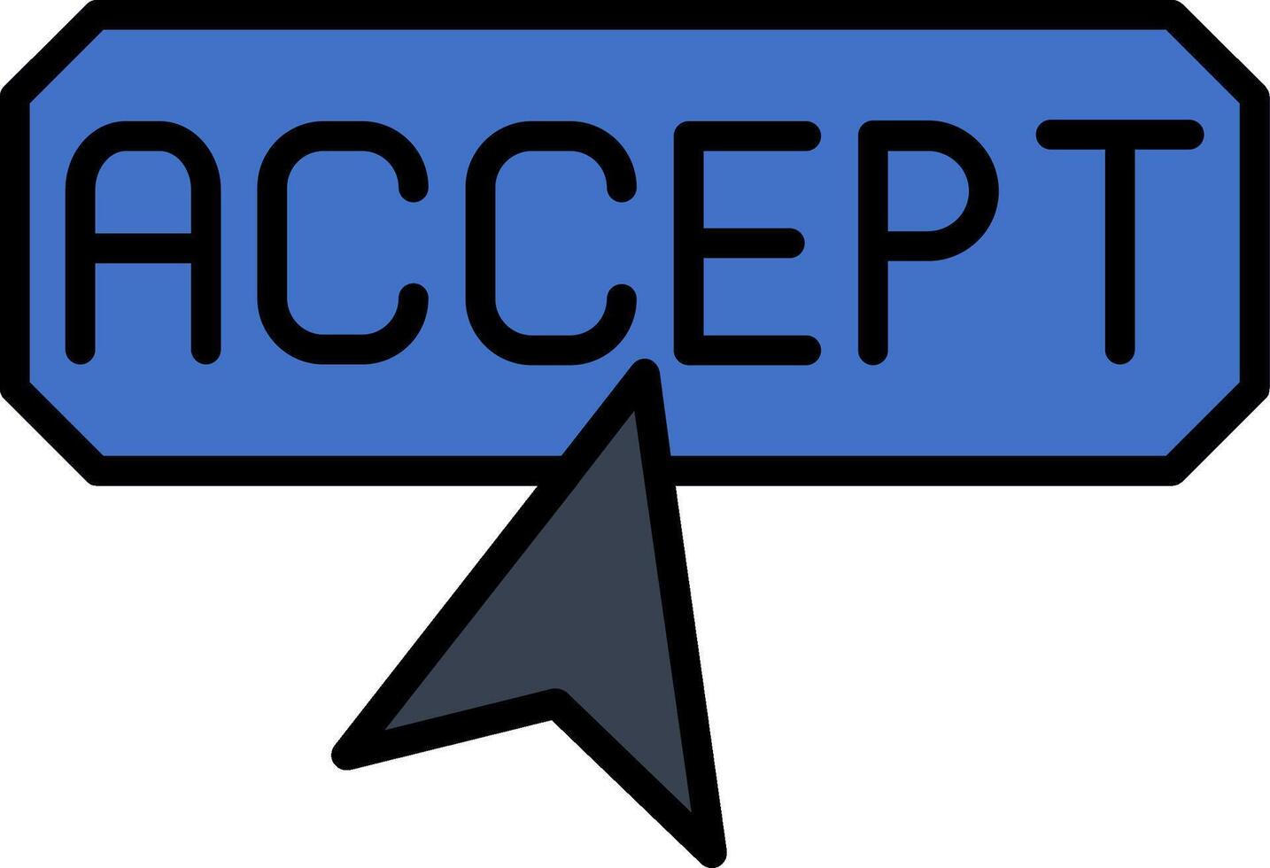 Accept Line Filled Icon vector