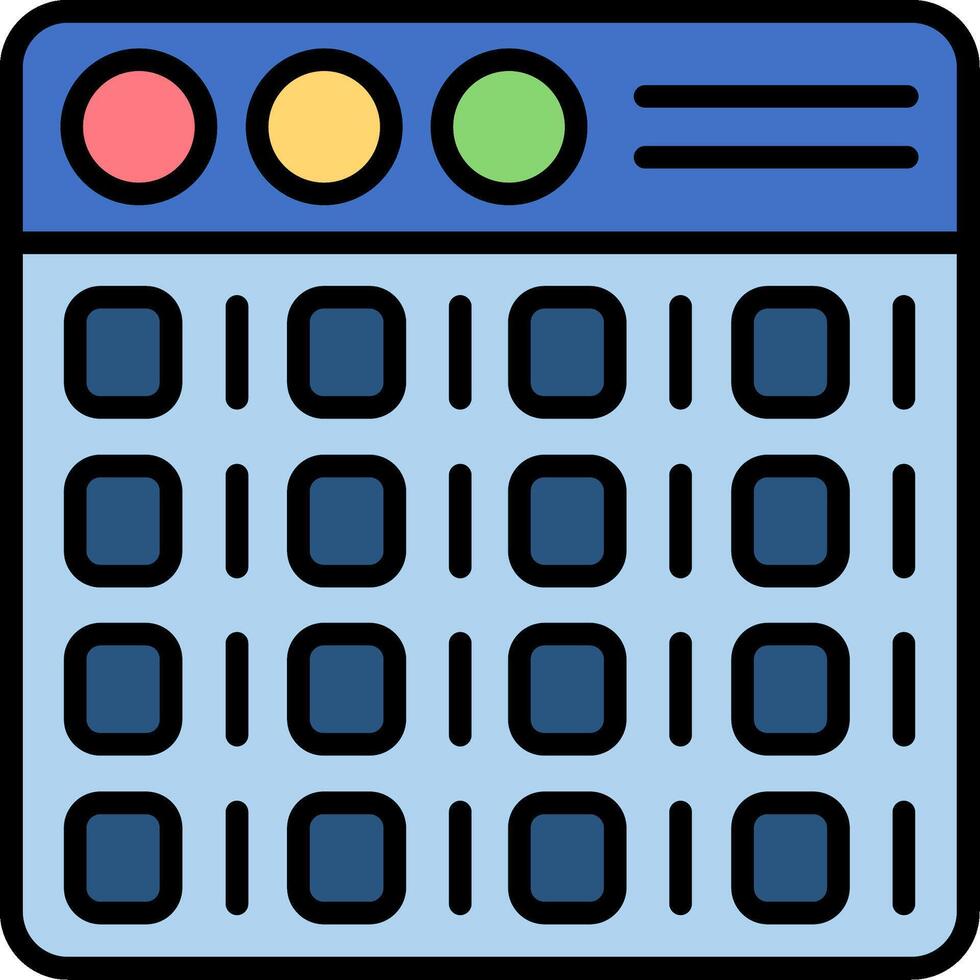 Binary Line Filled Icon vector