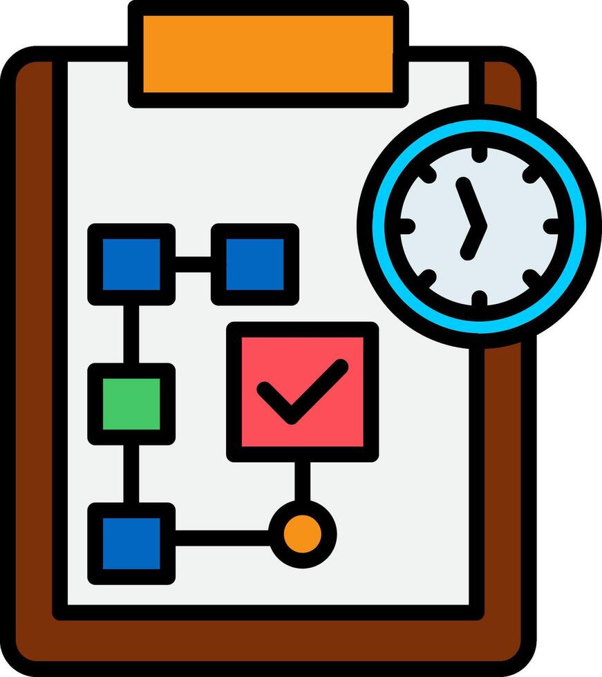 Planning Line Filled Icon vector
