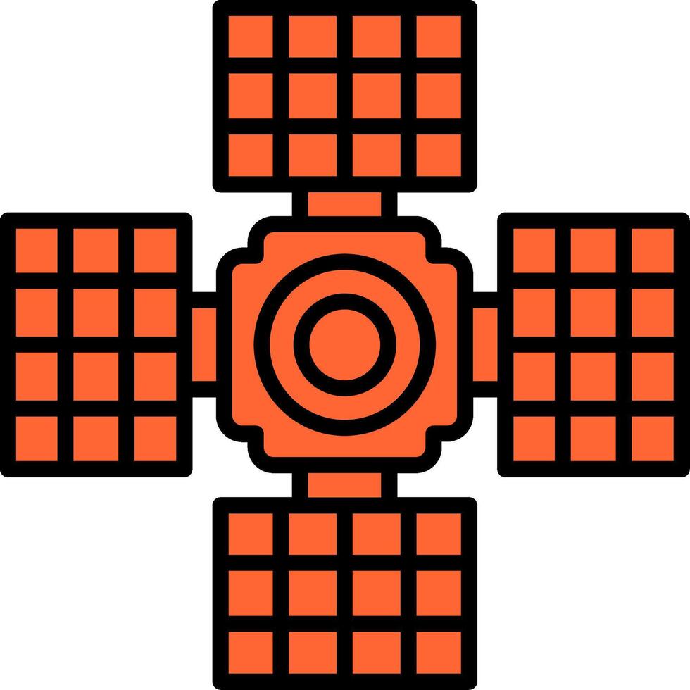 Satellite Line Filled Icon vector