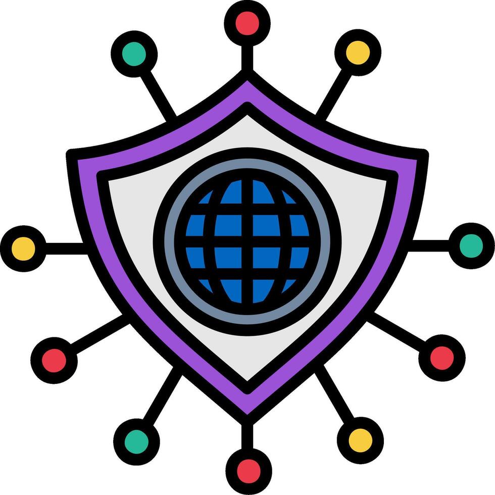 Security Line Filled Icon vector