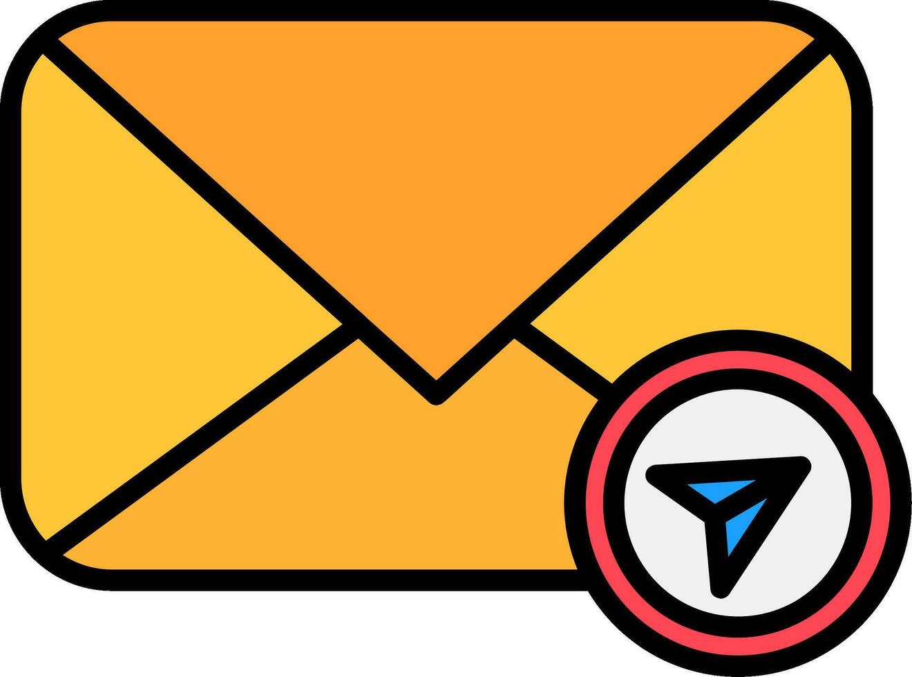 Sent Line Filled Icon vector