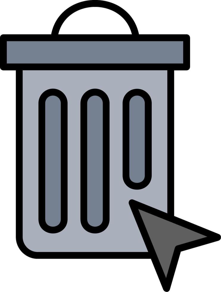 Bin Line Filled Icon vector