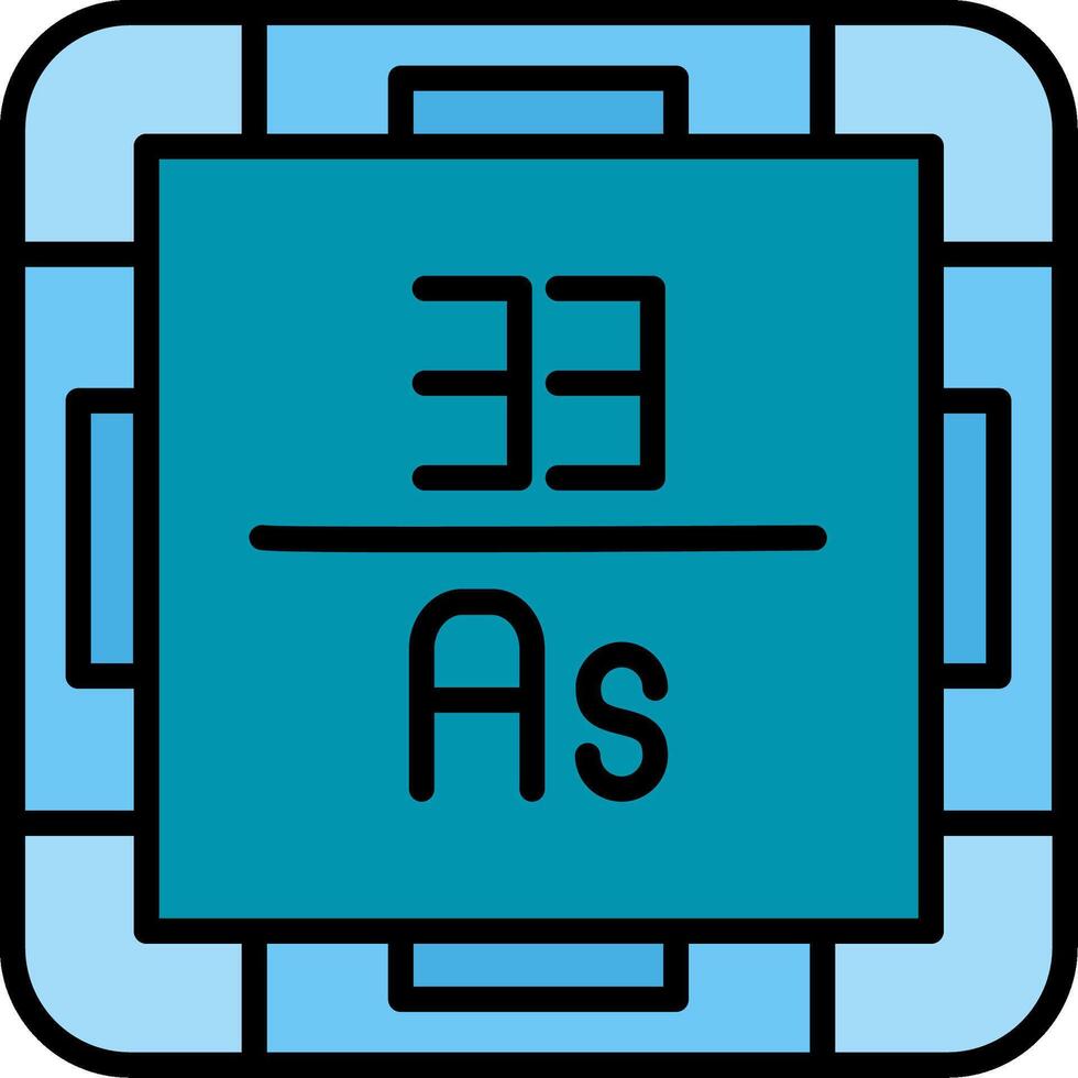 Arsenic Line Filled Icon vector
