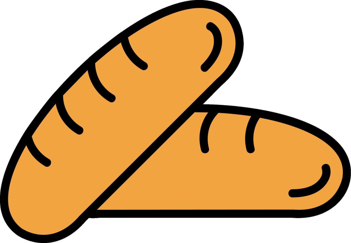 Whole Wheat Bread Line Filled Icon vector