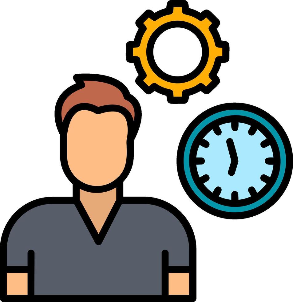 Worker Line Filled Icon vector