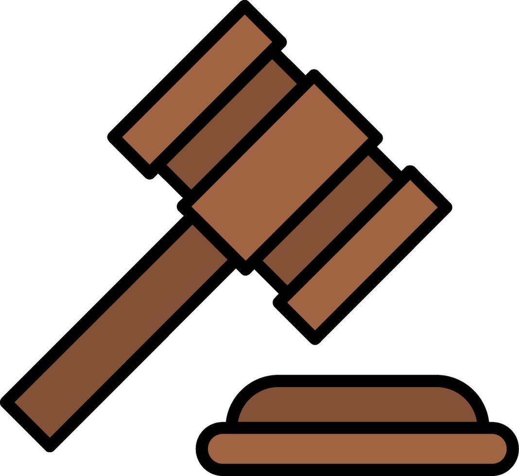 Law Line Filled Icon vector