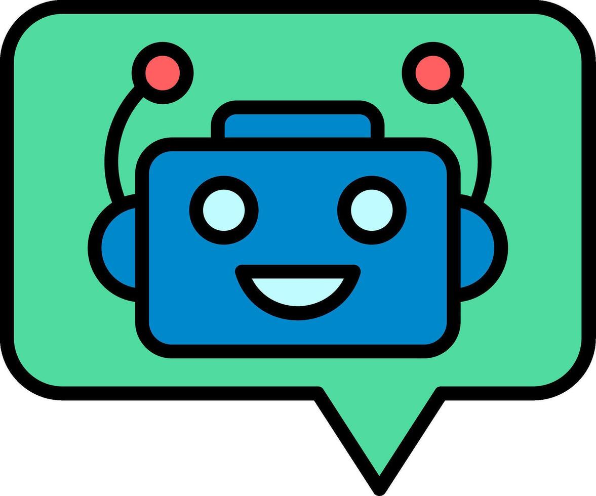 Message Line Filled Icon vector