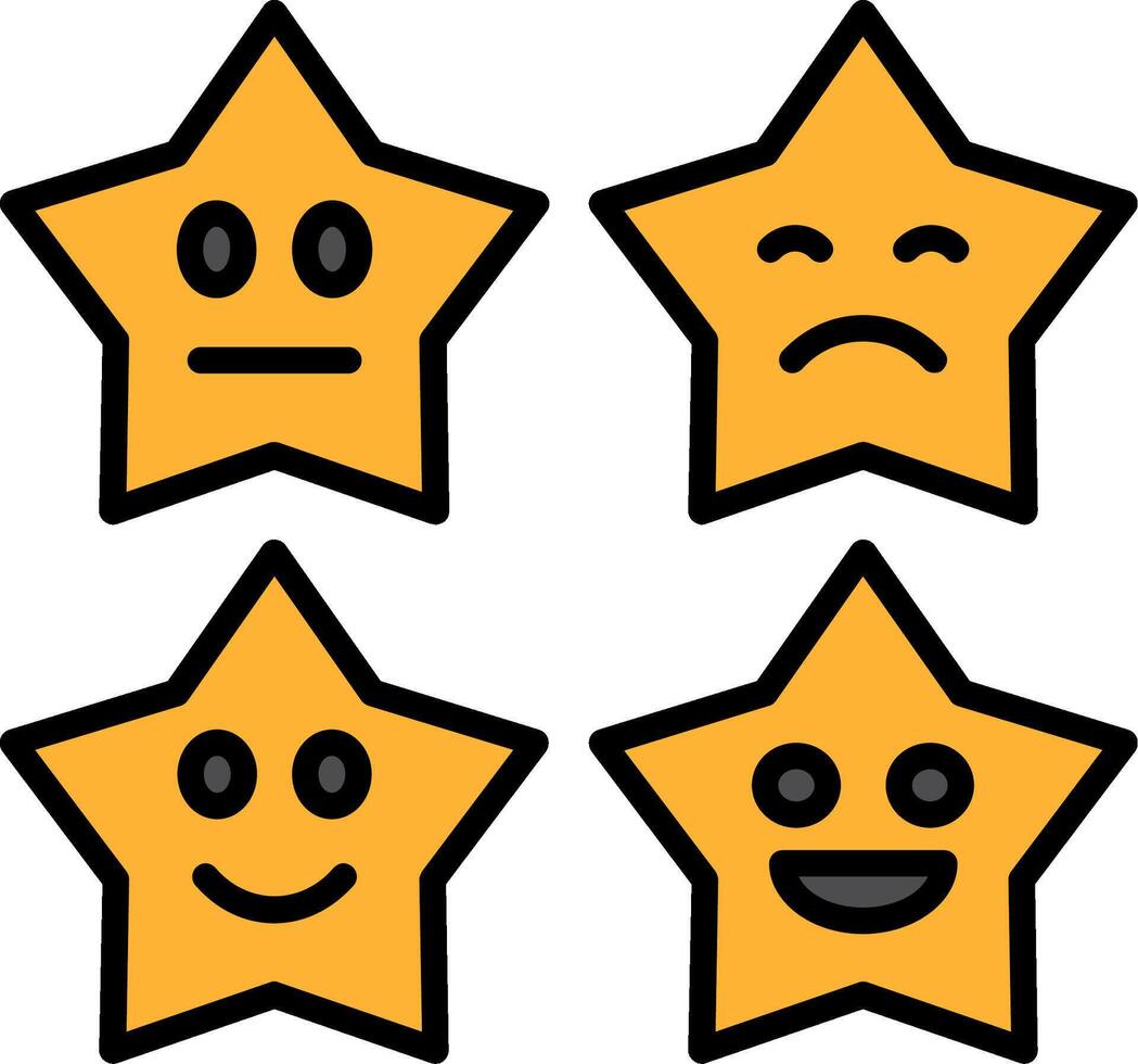 Rating Line Filled Icon vector