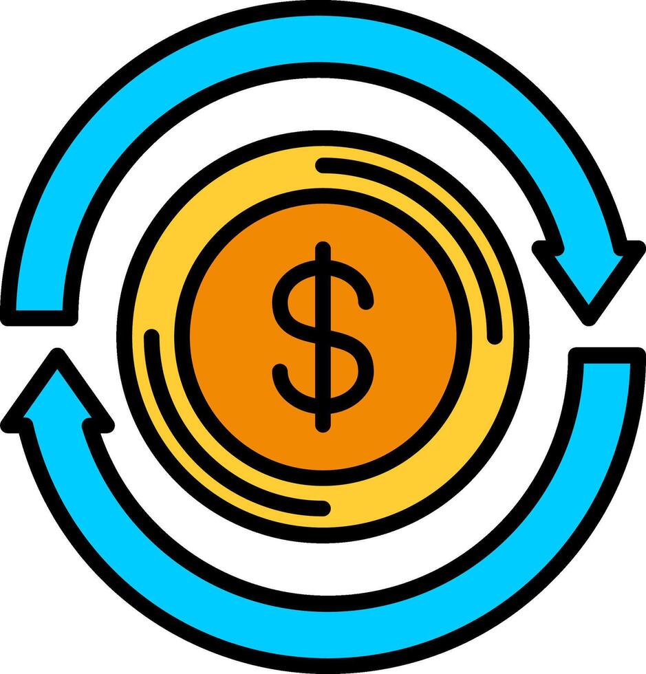 Return On Investment Line Filled Icon vector