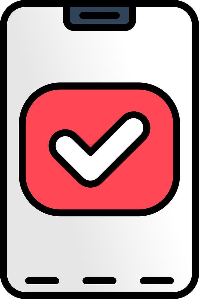 Smartphone Line Filled Icon vector