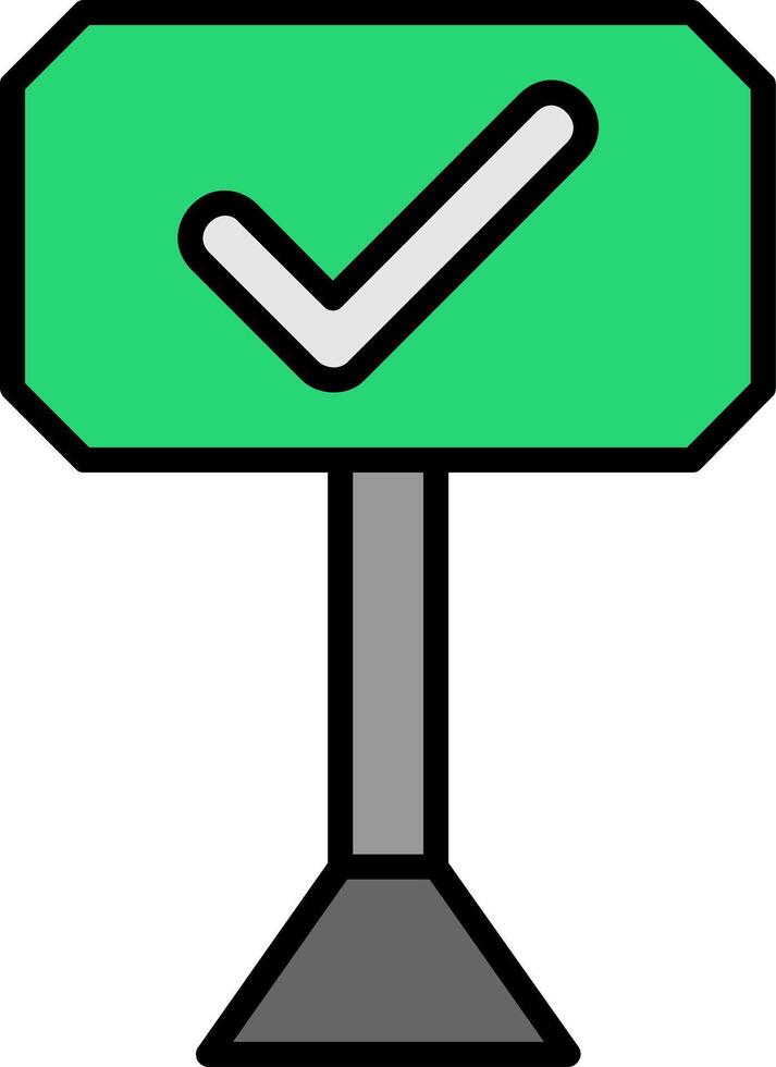 Signboard Line Filled Icon vector