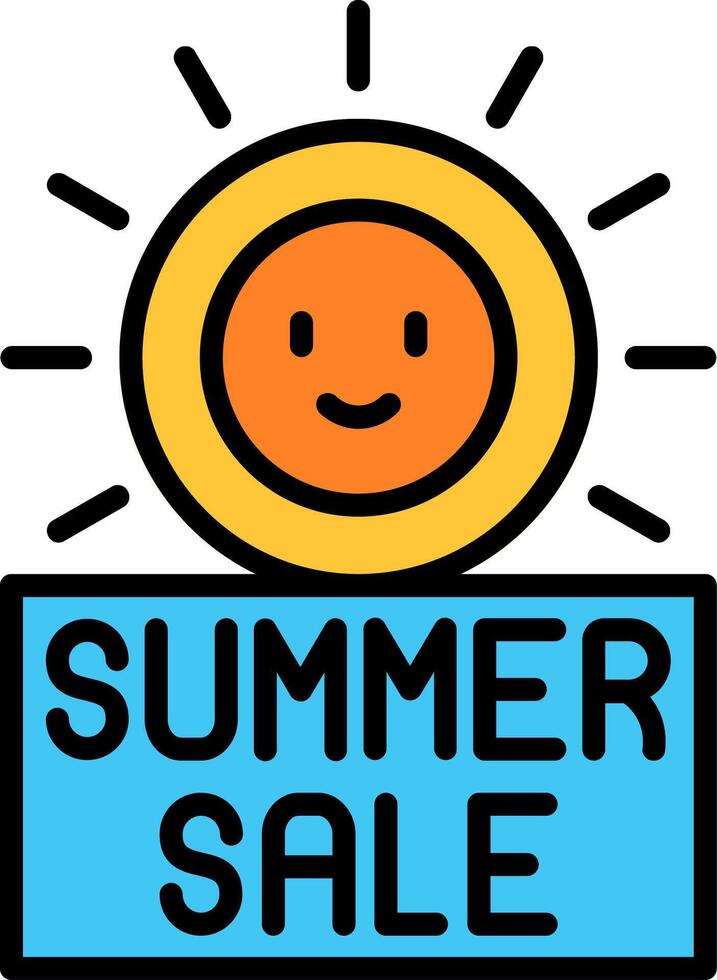Sun Line Filled Icon vector