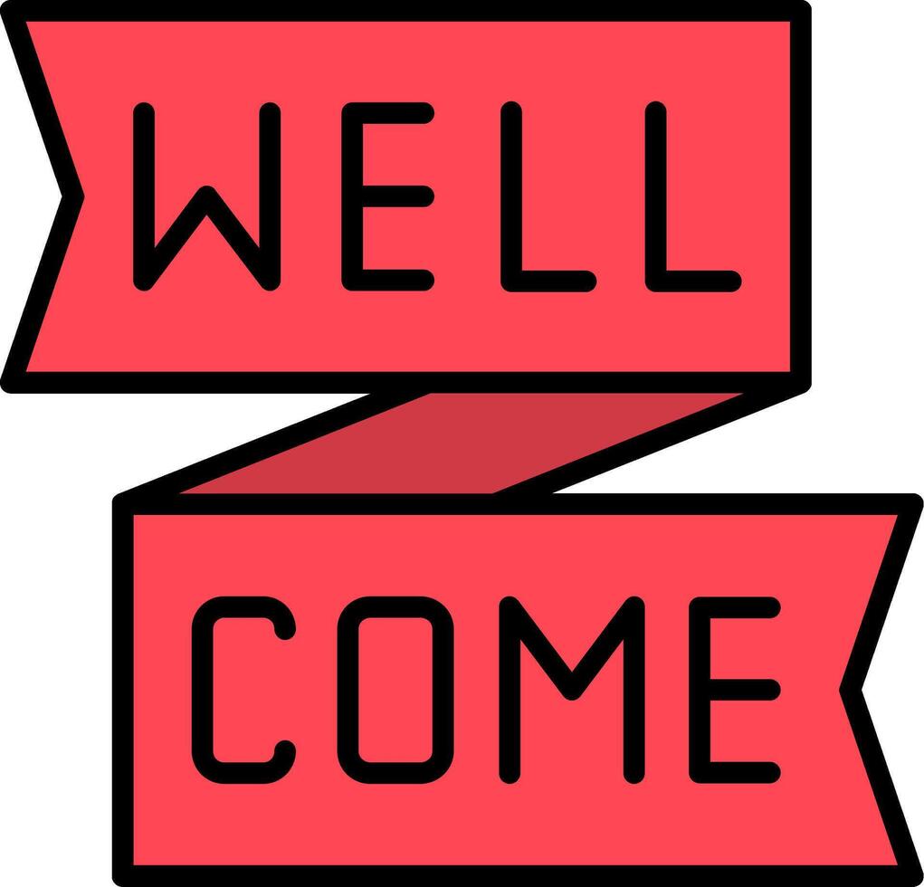 Welcome Line Filled Icon vector