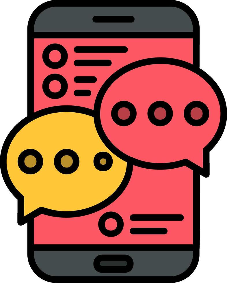 Chat Line Filled Icon vector