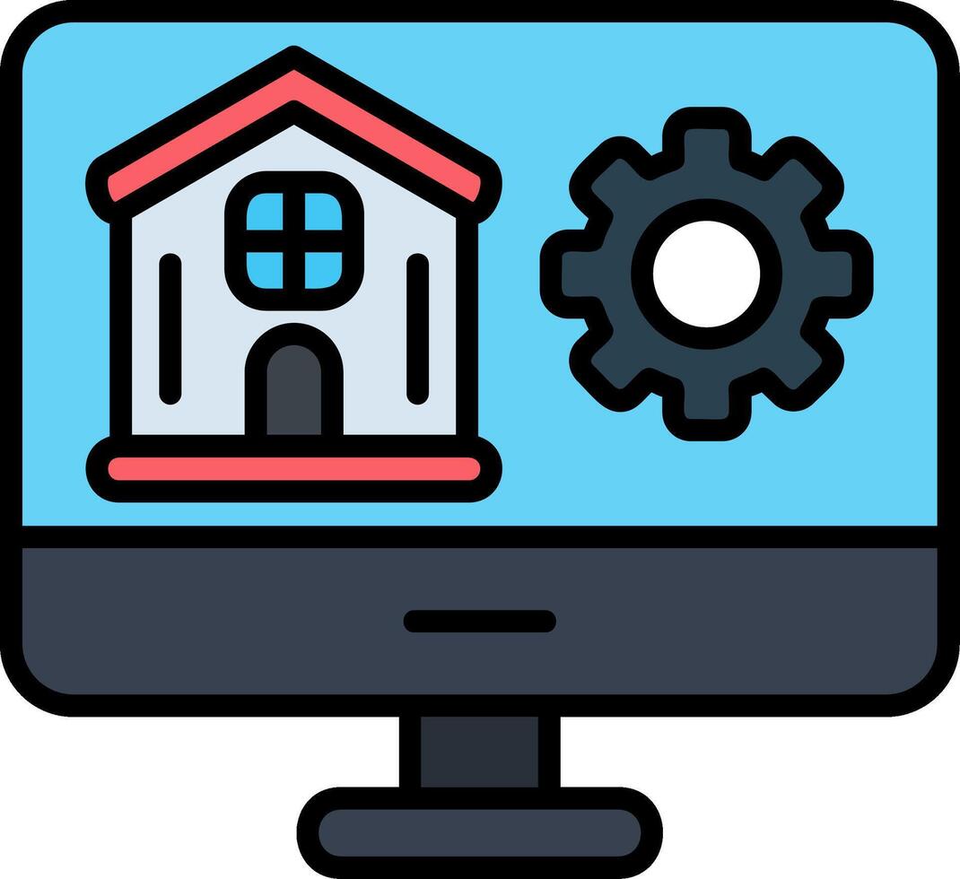 Monitor Line Filled Icon vector