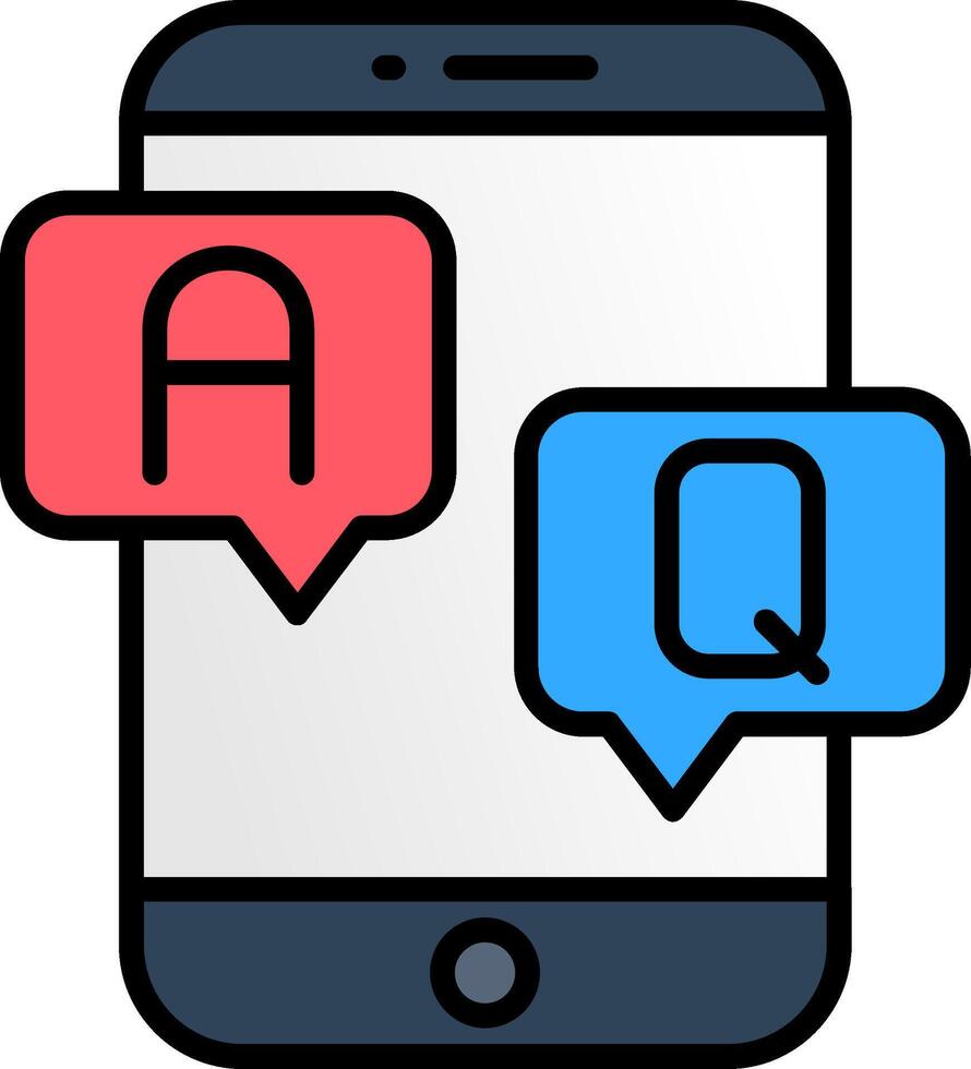Question Line Filled Icon vector