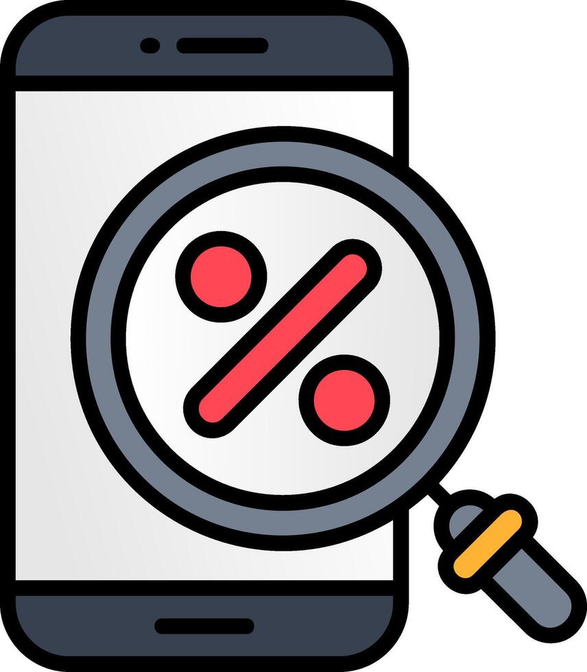 Search Line Filled Icon vector