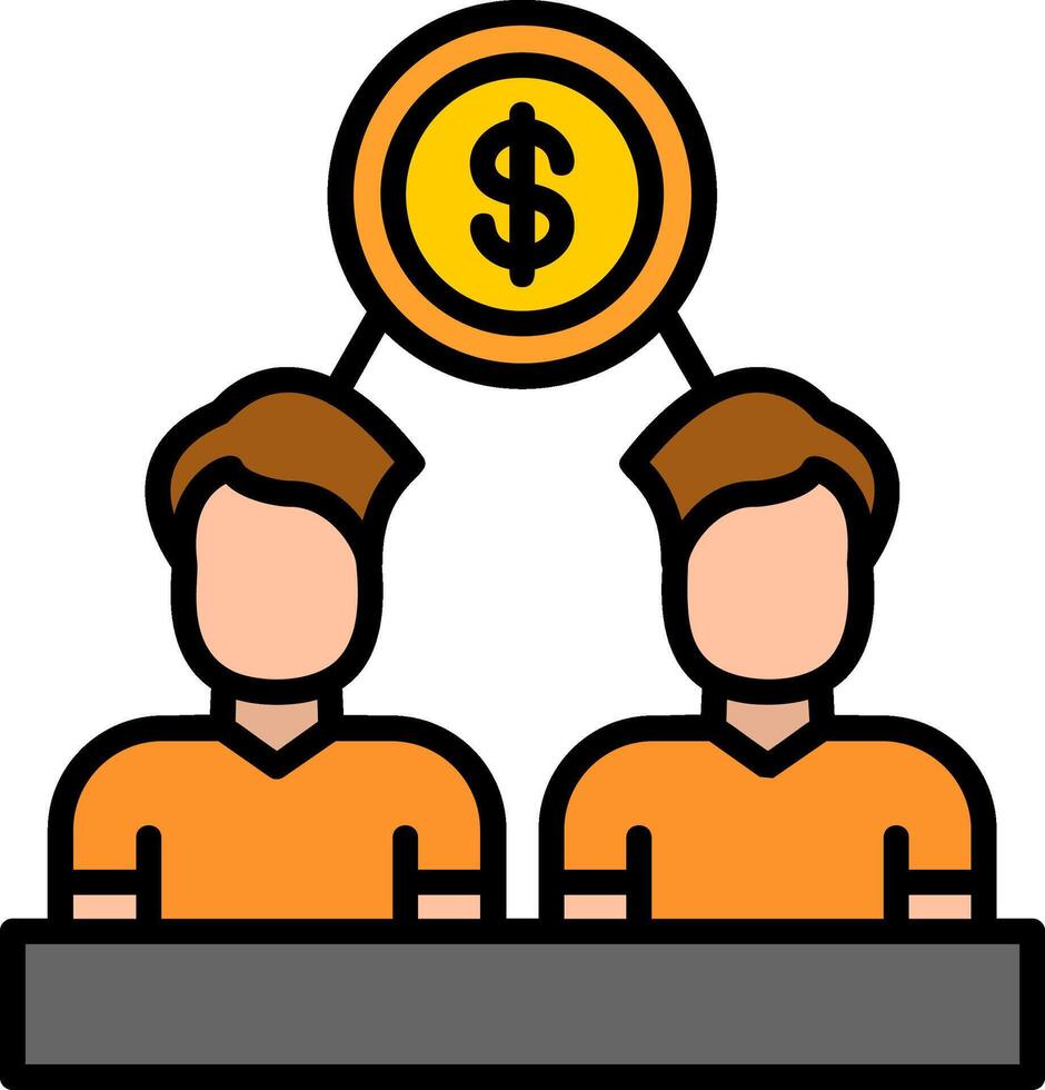 Shareholder Line Filled Icon vector