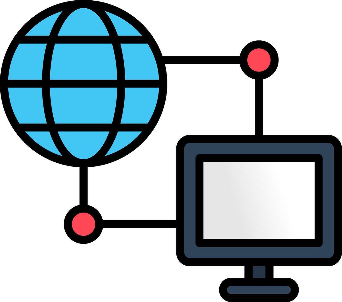 Social Network Line Filled Icon vector