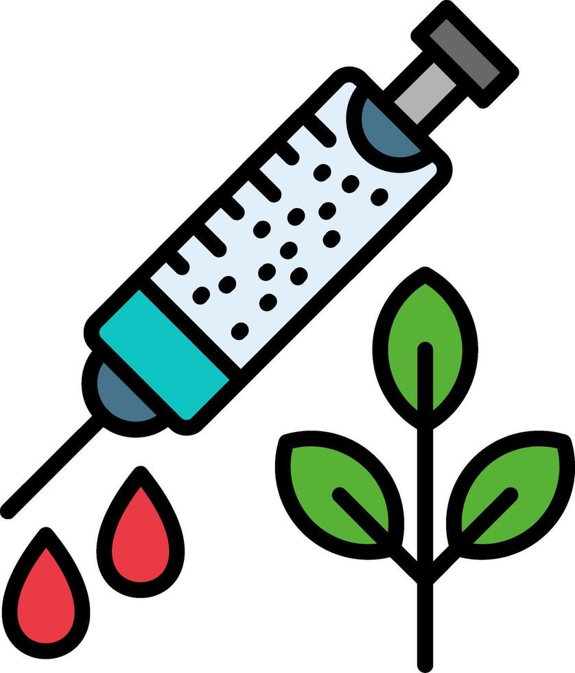 Syringe Line Filled Icon vector