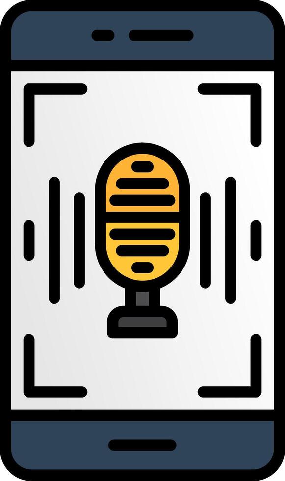 Voice Recognition Line Filled Icon vector
