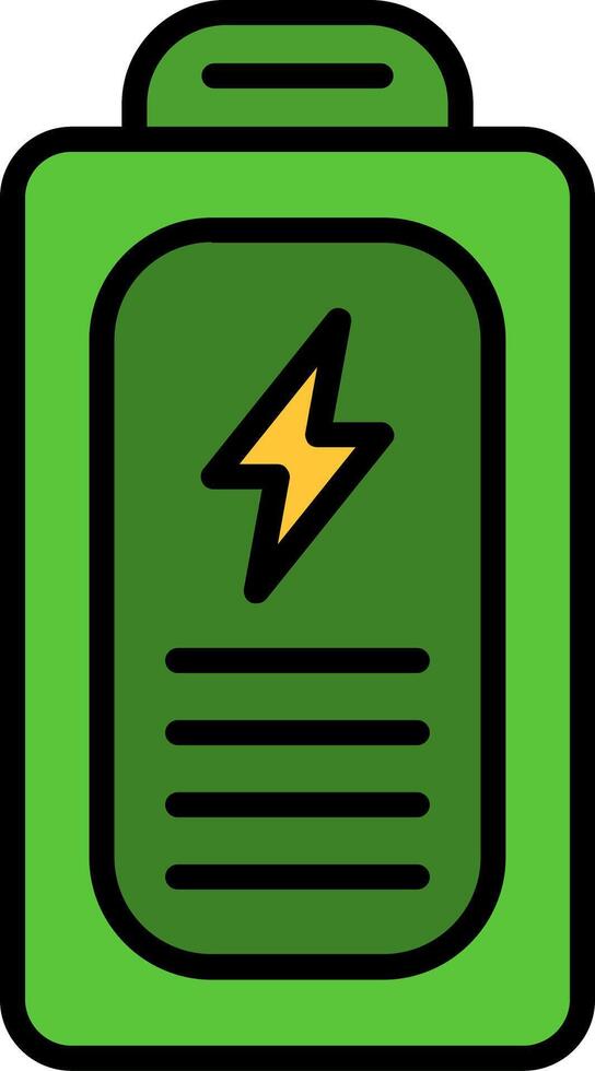 Battery Line Filled Icon vector