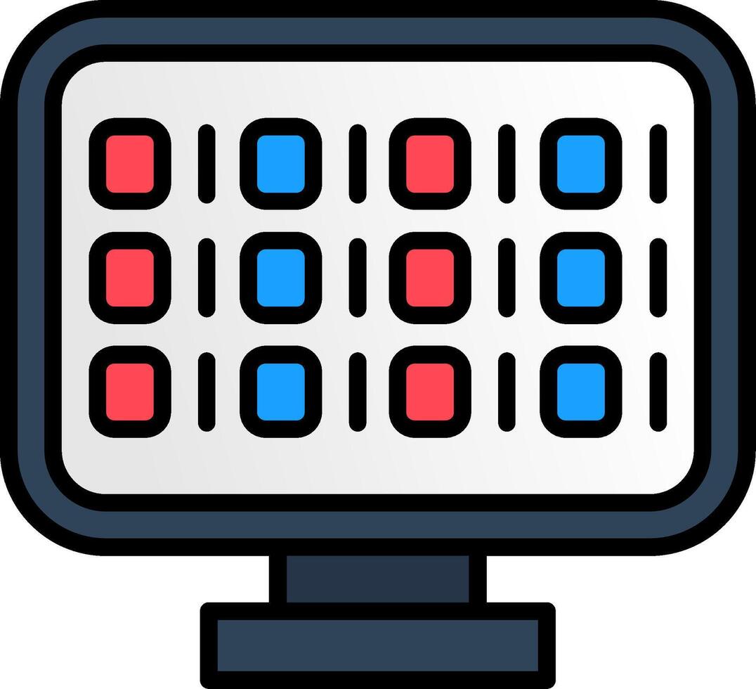 Binary Code Line Filled Icon vector